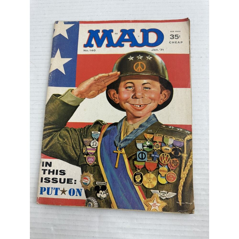 Mad Magazine #140. Jan 1971. Patton. Corners Have Wear Due To Age